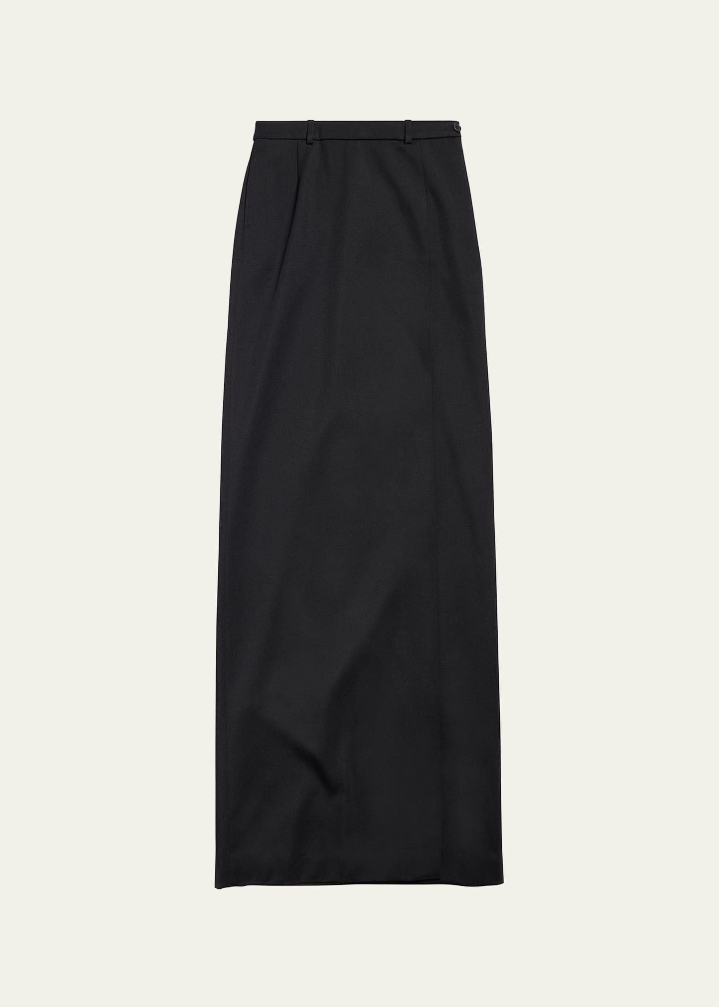 slit tailored wool skirt