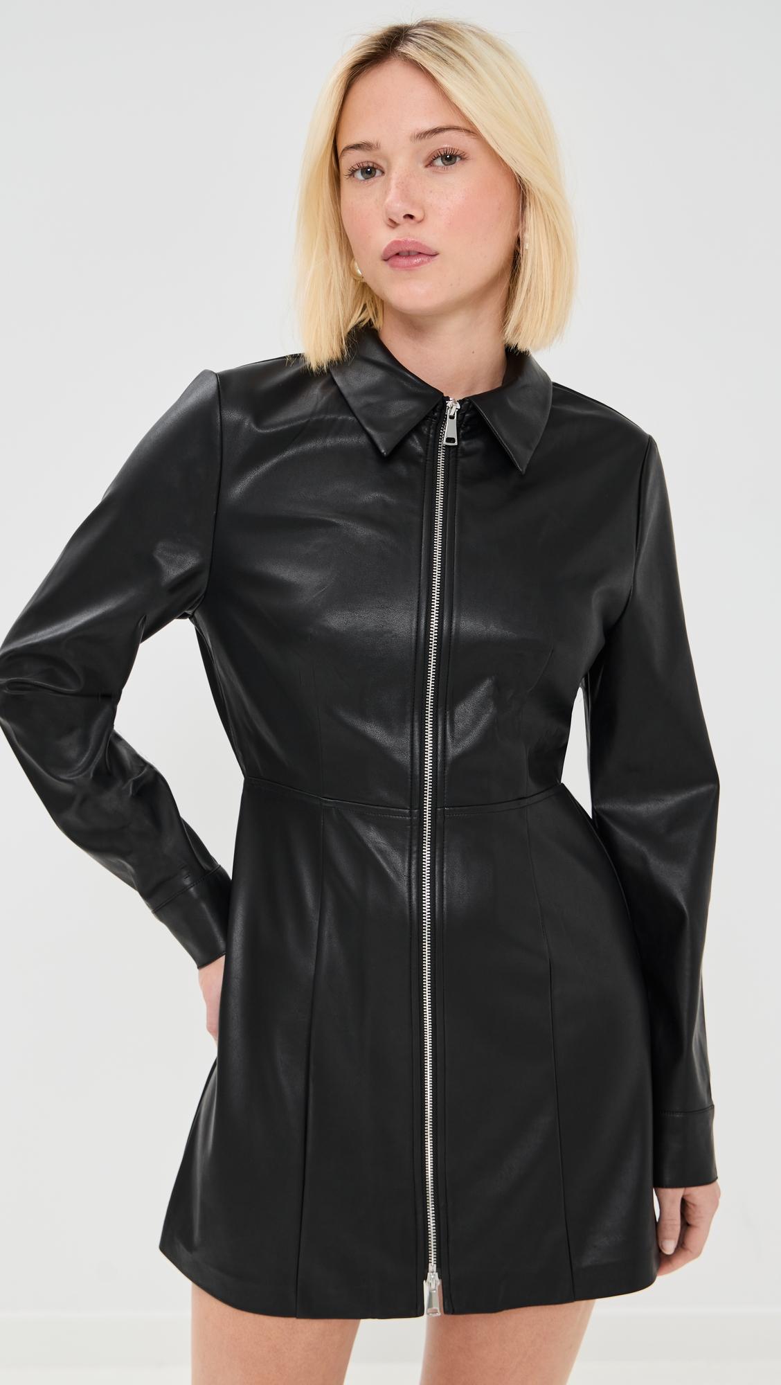 sloane faux leather dress