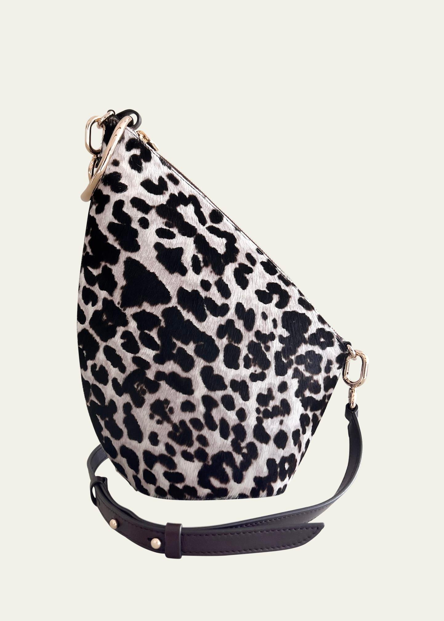 slope leopard calf hair crossbody bag