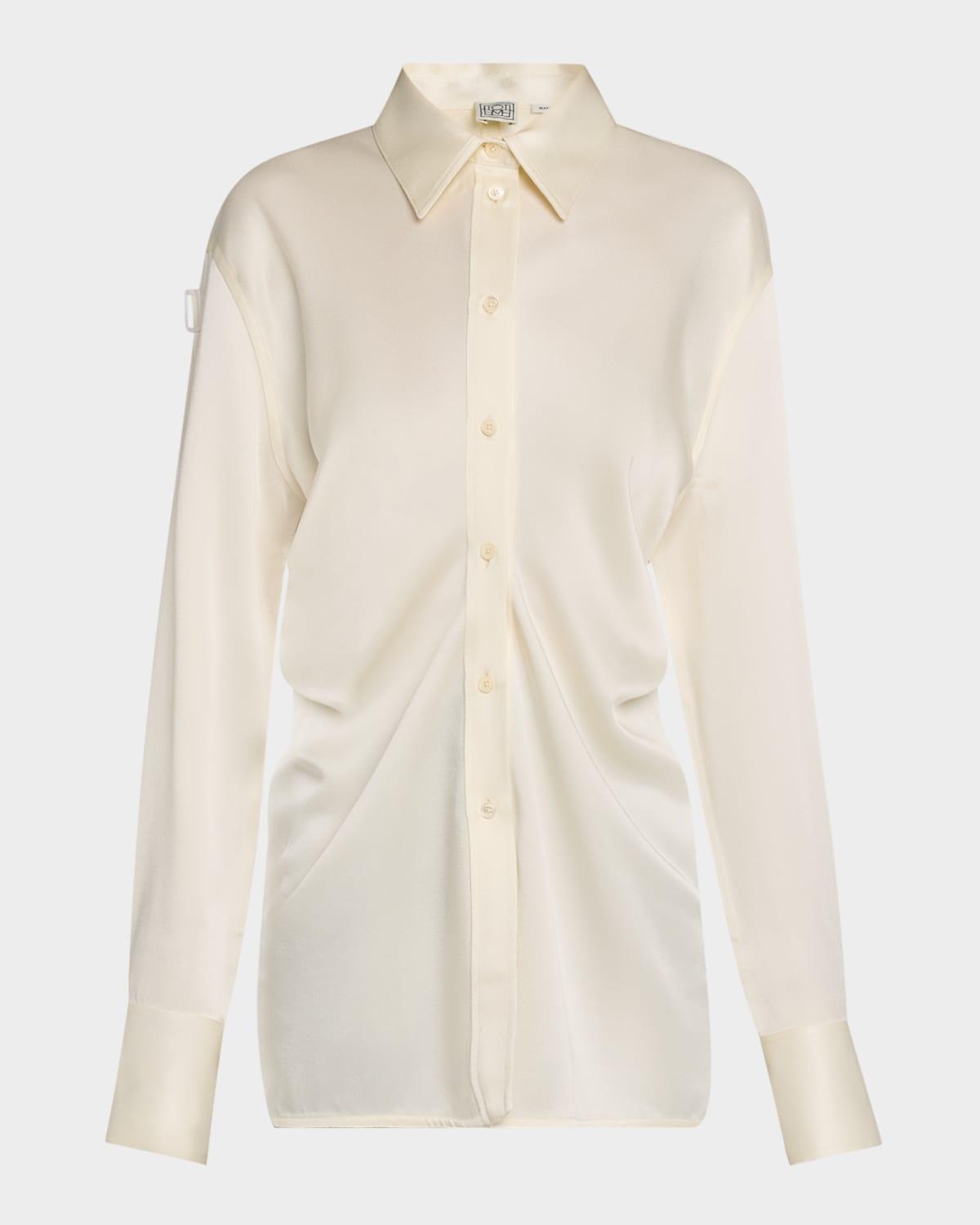 slouch waist button-down shirt