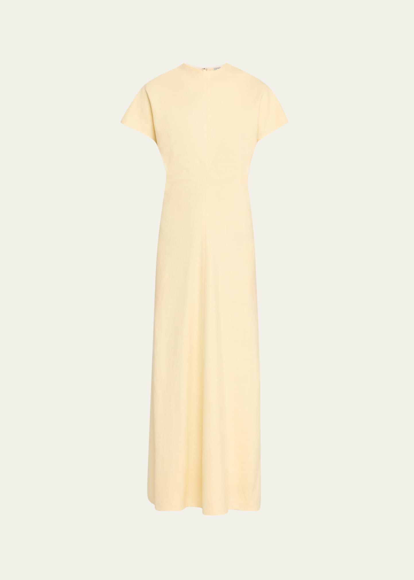 slouch waist short-sleeve ankle dress