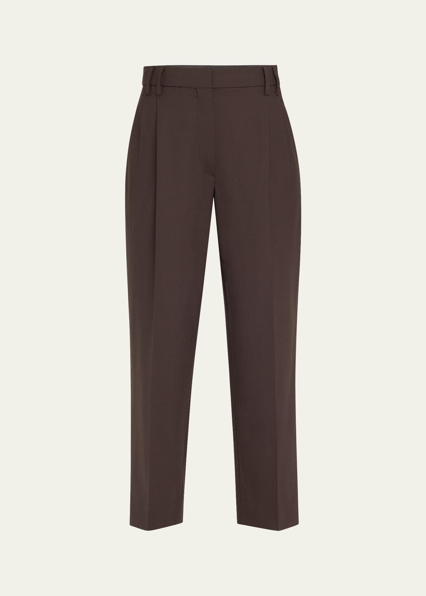 slouchy pleated tropical luxury wool pants