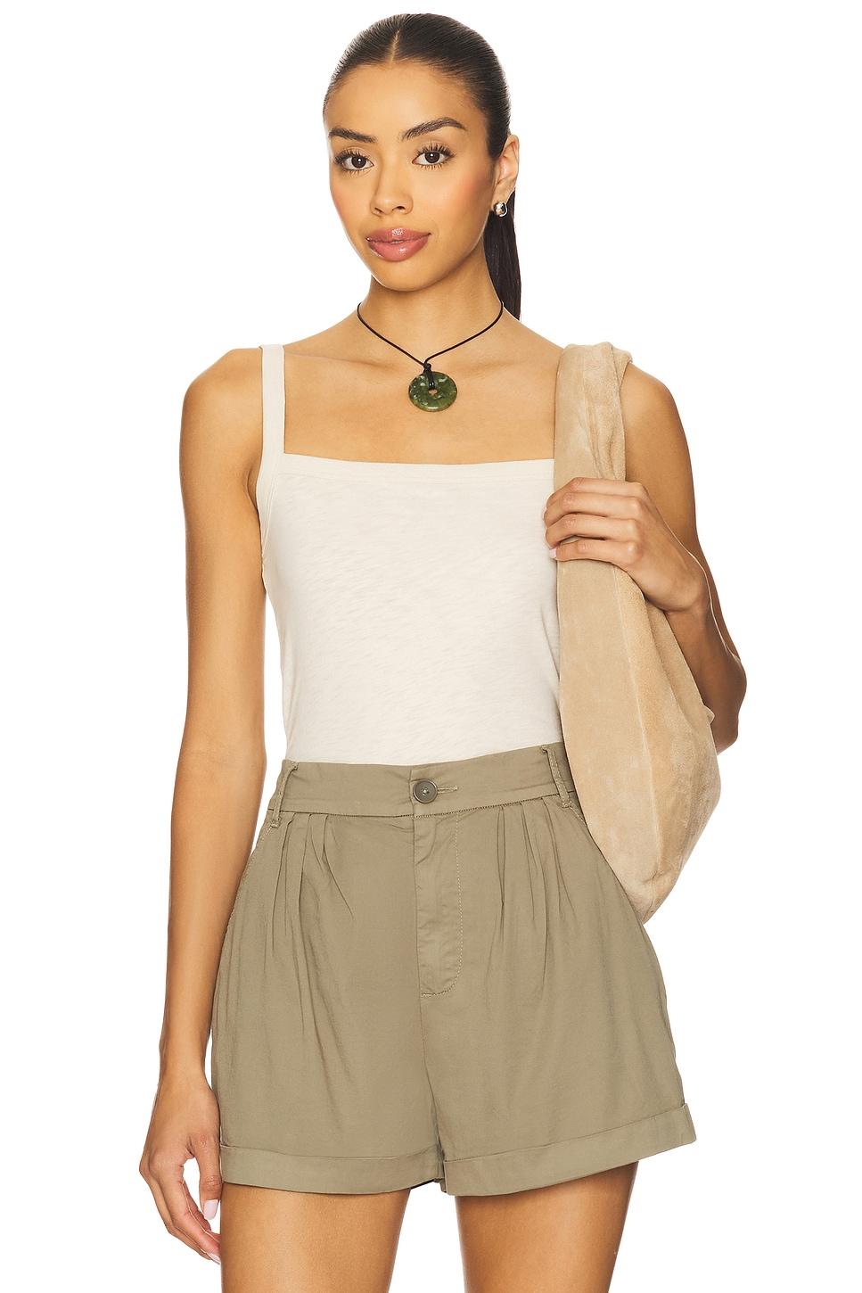 slub square neck tank top