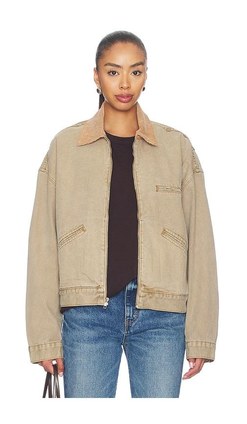 slvrlake camden garage jacket in tan.