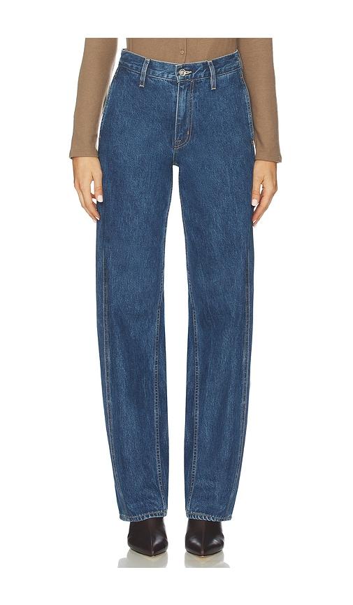 slvrlake cassie chino wide leg jeans in blue.