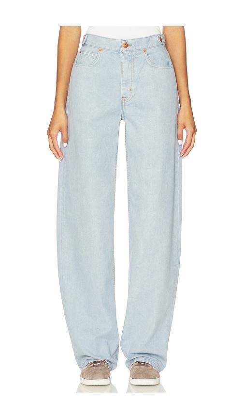 slvrlake cassie wide leg jeans in blue.