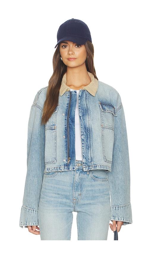 slvrlake connor cropped worker jacket in blue.