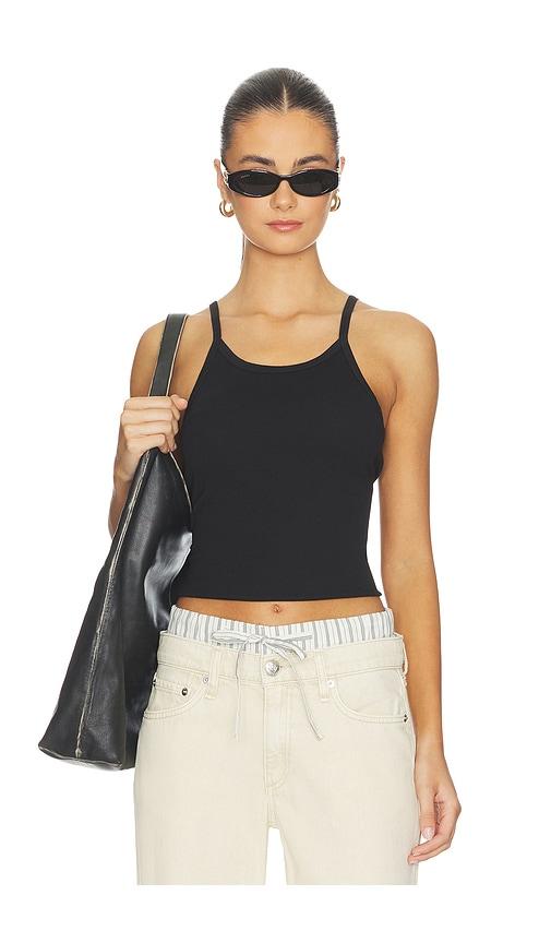 slvrlake fitted rib tank top in black.