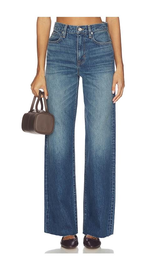 slvrlake grace high rise wide leg jeans in blue.