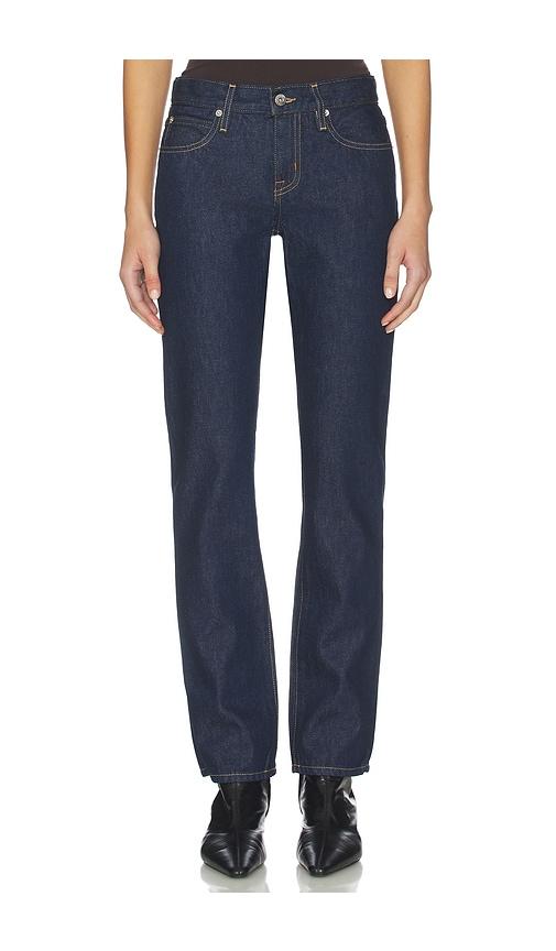 slvrlake isabel low rise slim leg jeans in navy.