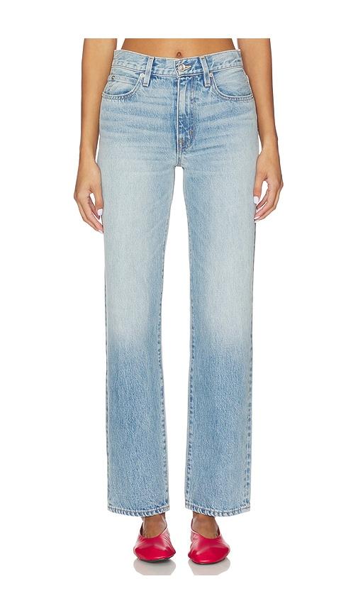 slvrlake kendra straight leg jeans in blue.