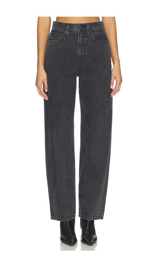 slvrlake koko relaxed straight leg jeans in black.