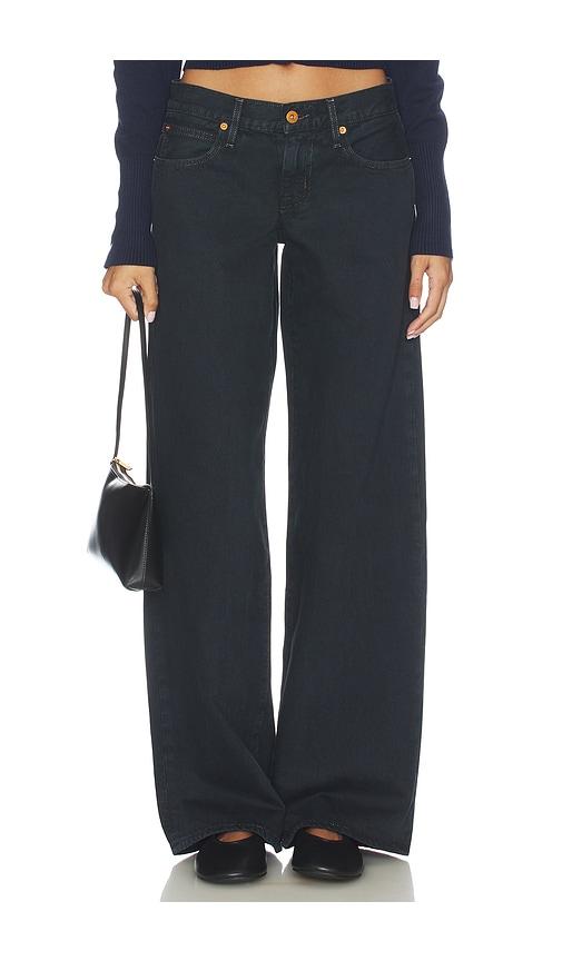 slvrlake lexi low rise wide leg jeans in black.