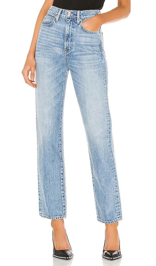 slvrlake london high rise straight jeans in denim-light.