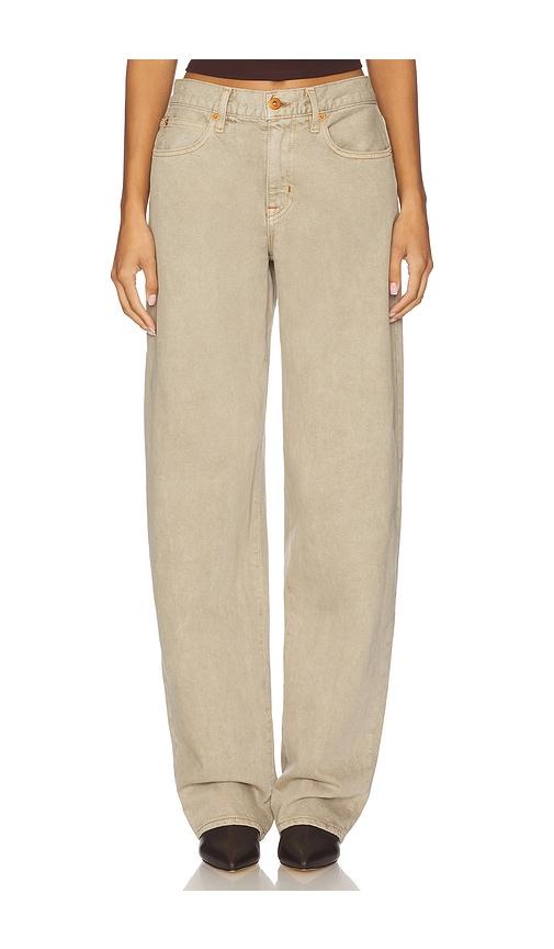 slvrlake tess long jeans in taupe.