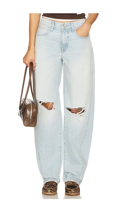 slvrlake tess long twisted seam jeans in blue.