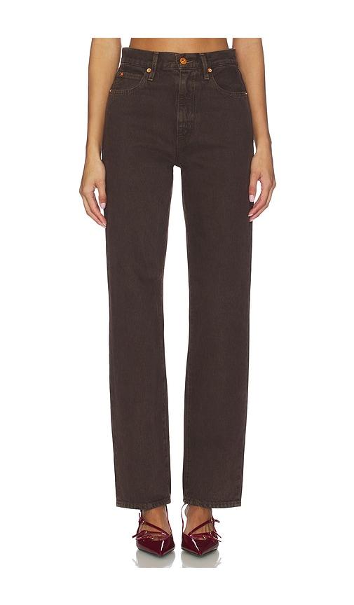 slvrlake x revolve london straight jeans in brown.