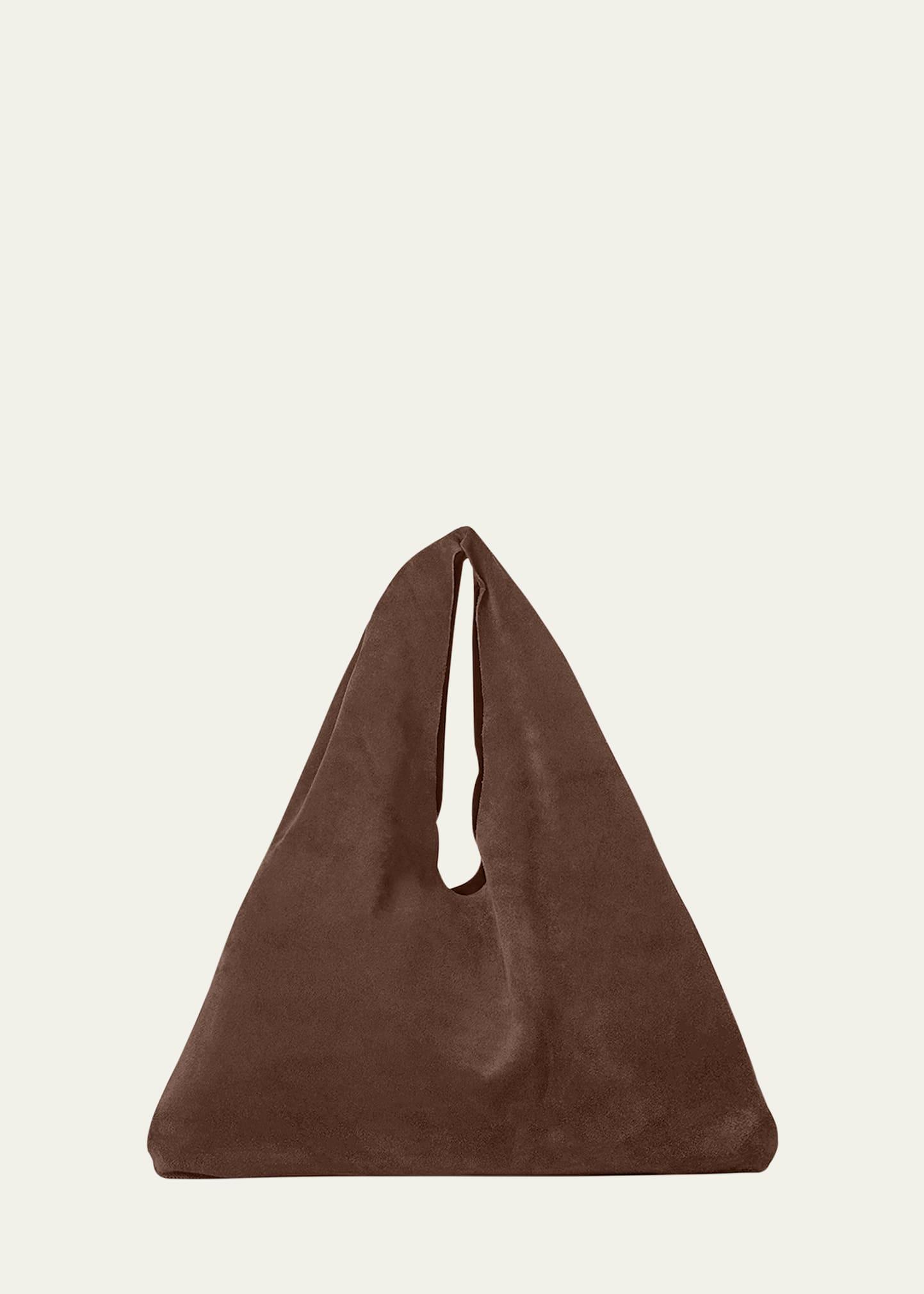 small bindle top-handle bag in plush suede