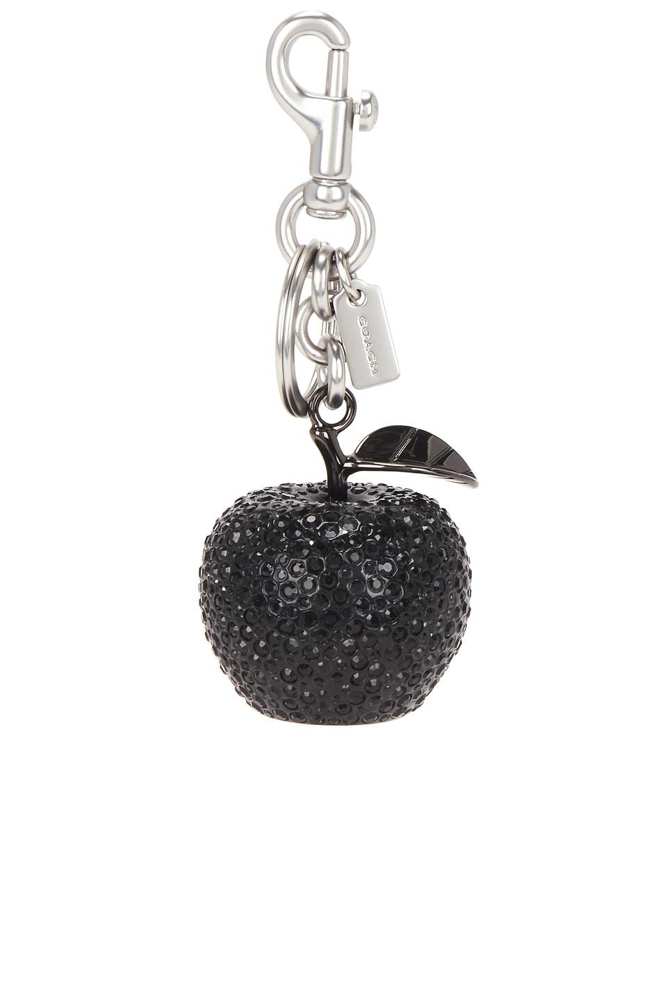small crystal apple bag charm