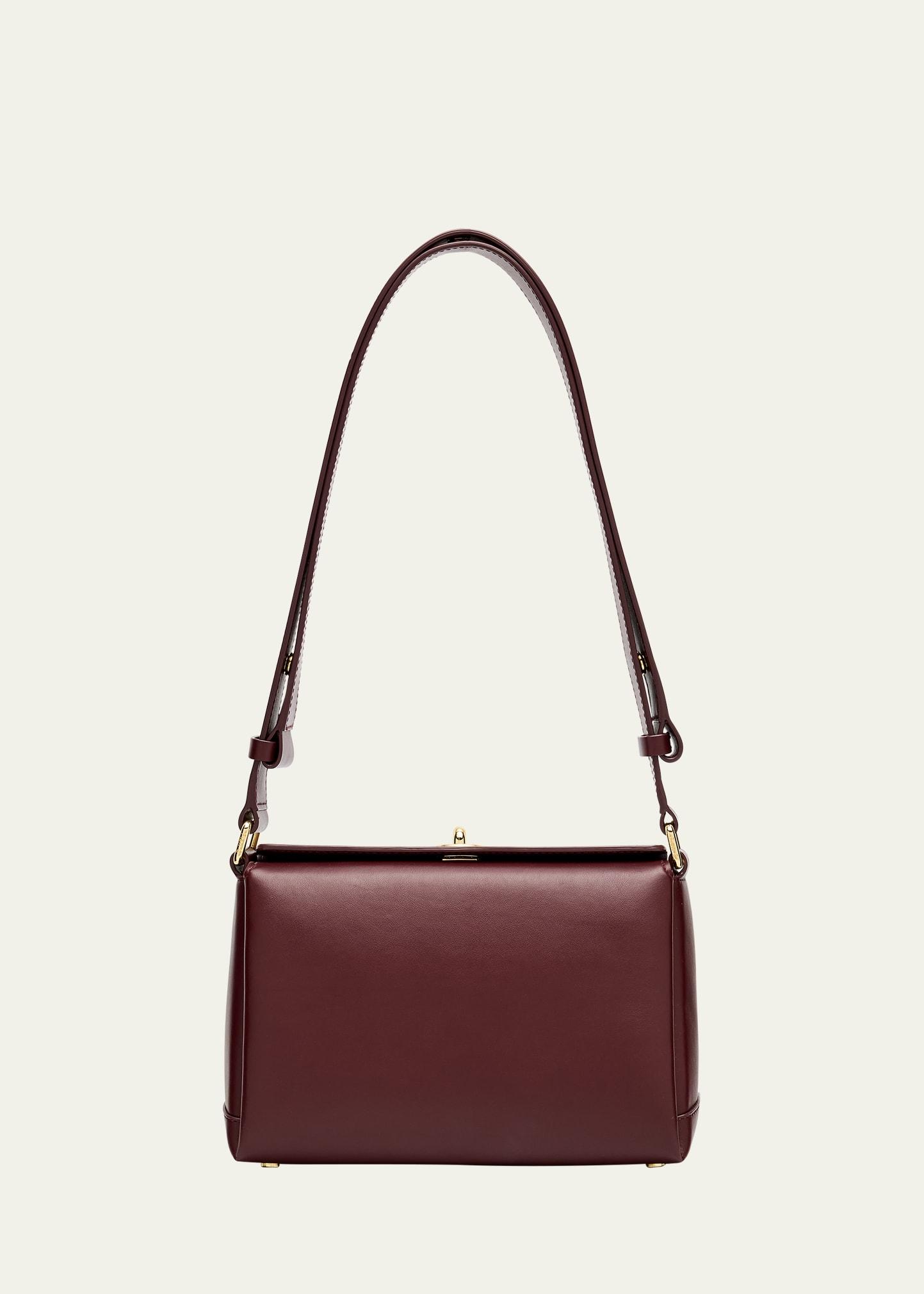 small folded shoulder bag in vitello leather