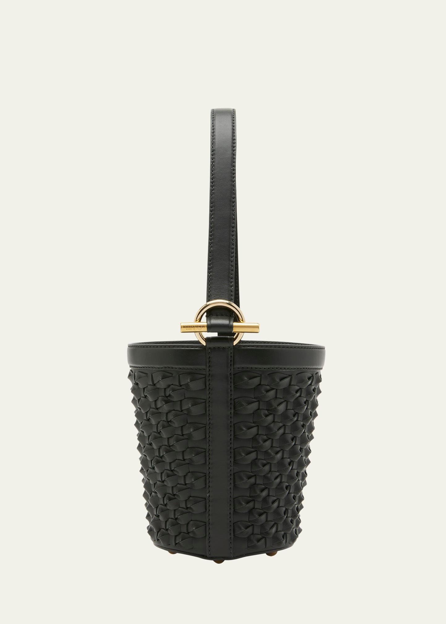 small intrecciato knot leather bucket bag