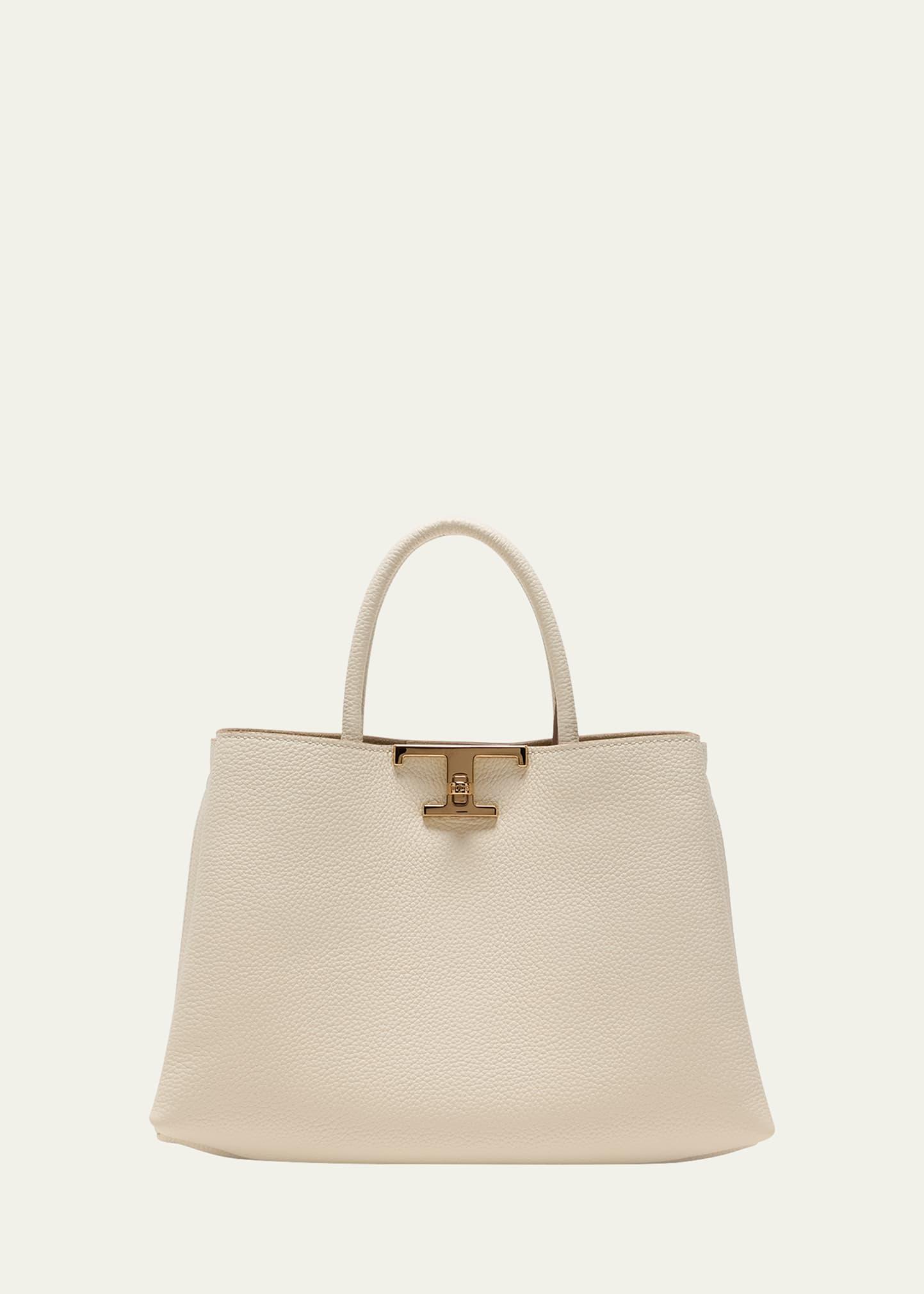 small leather t timeless tote shopping bag