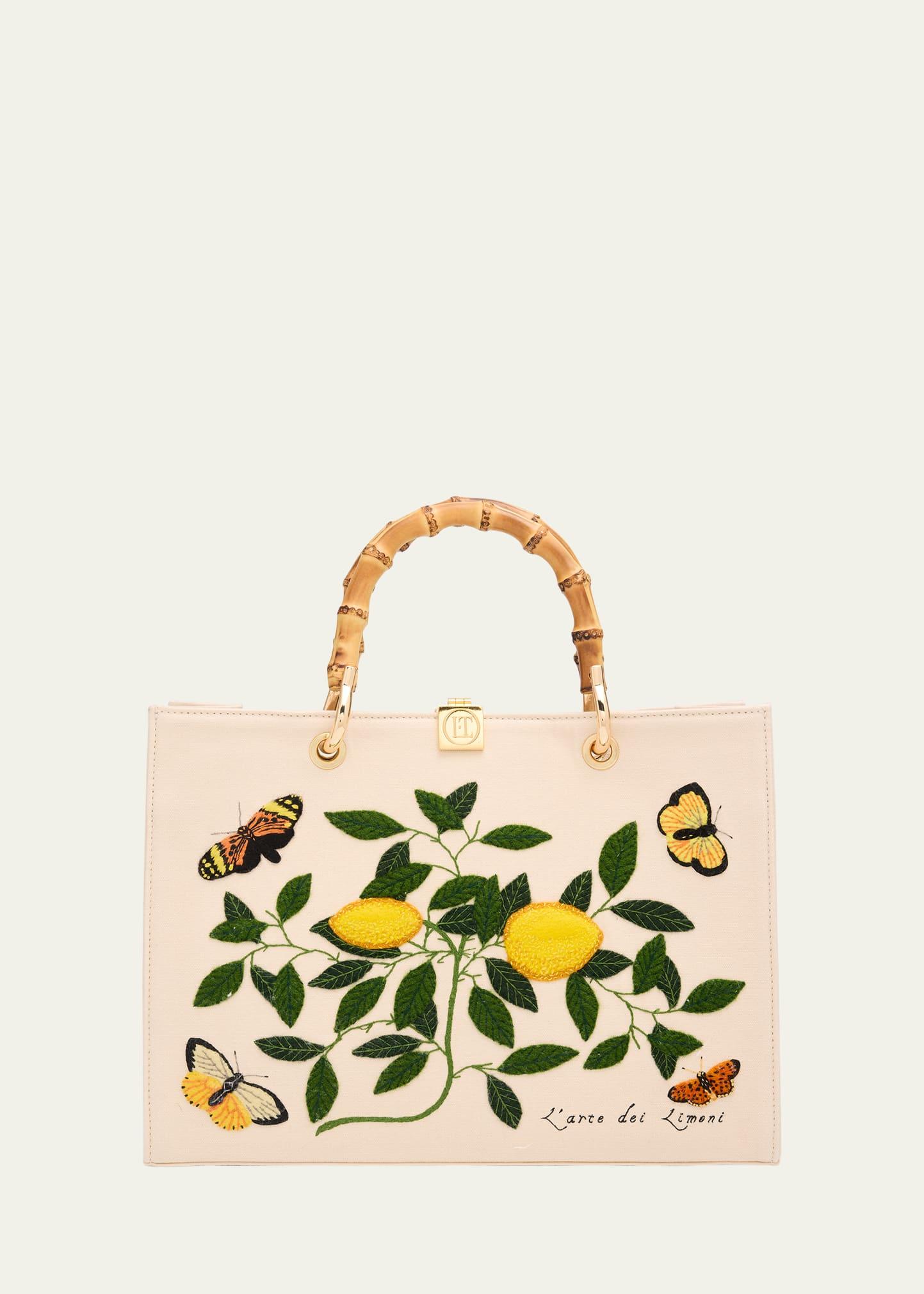 small lemons and butterflies book clutch bag