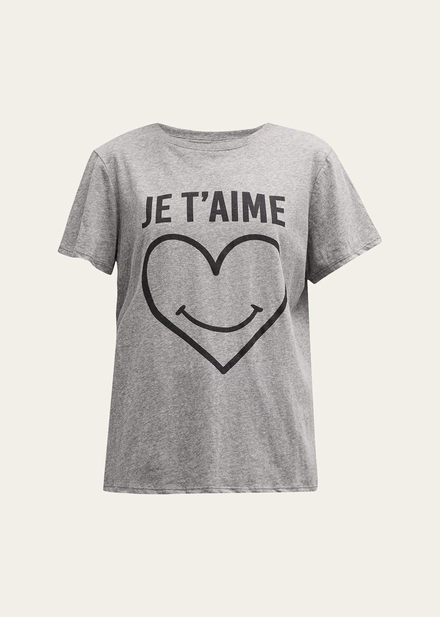 smiling heart heathered graphic t-shirt