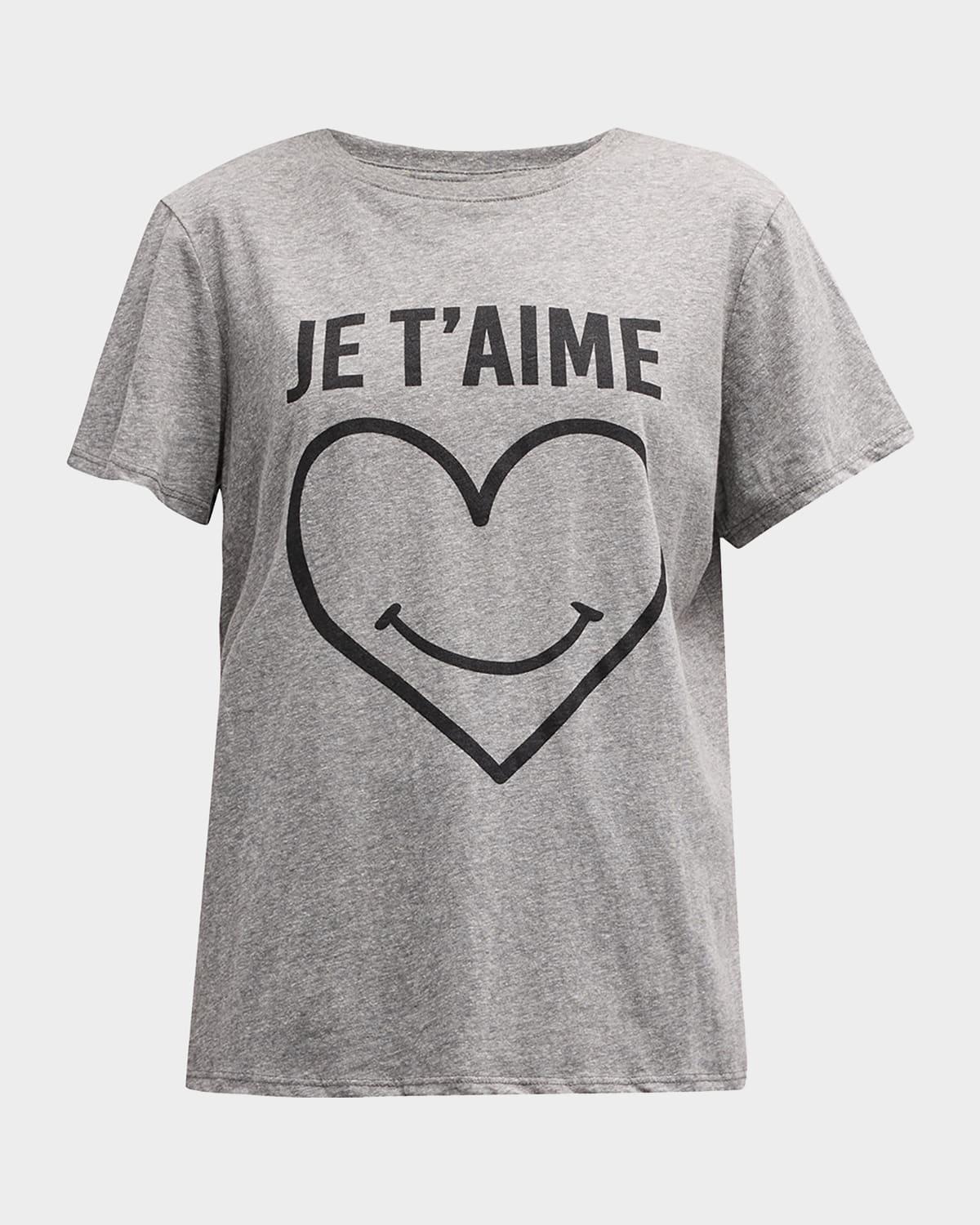 smiling heart heathered graphic t-shirt