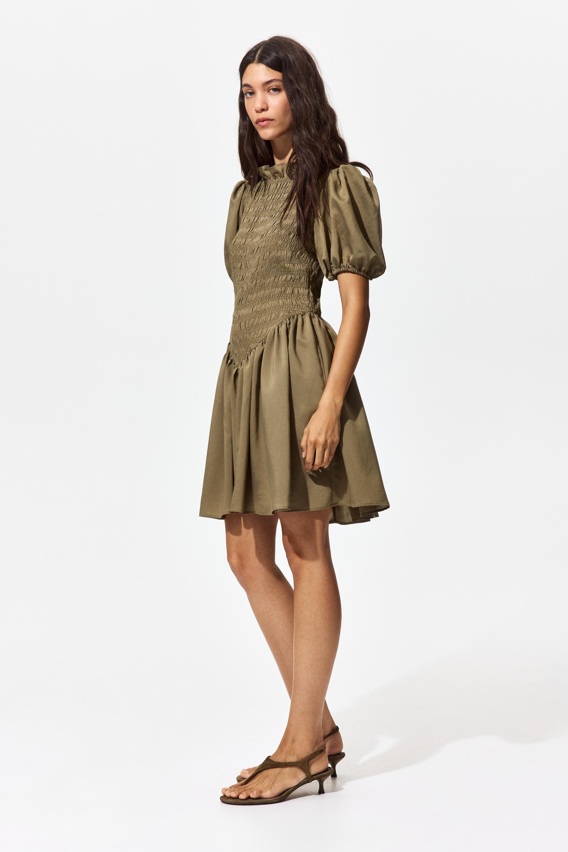 smocked-bodice dress