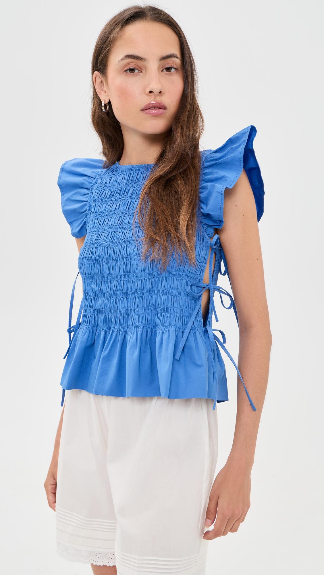 smocked cotton top