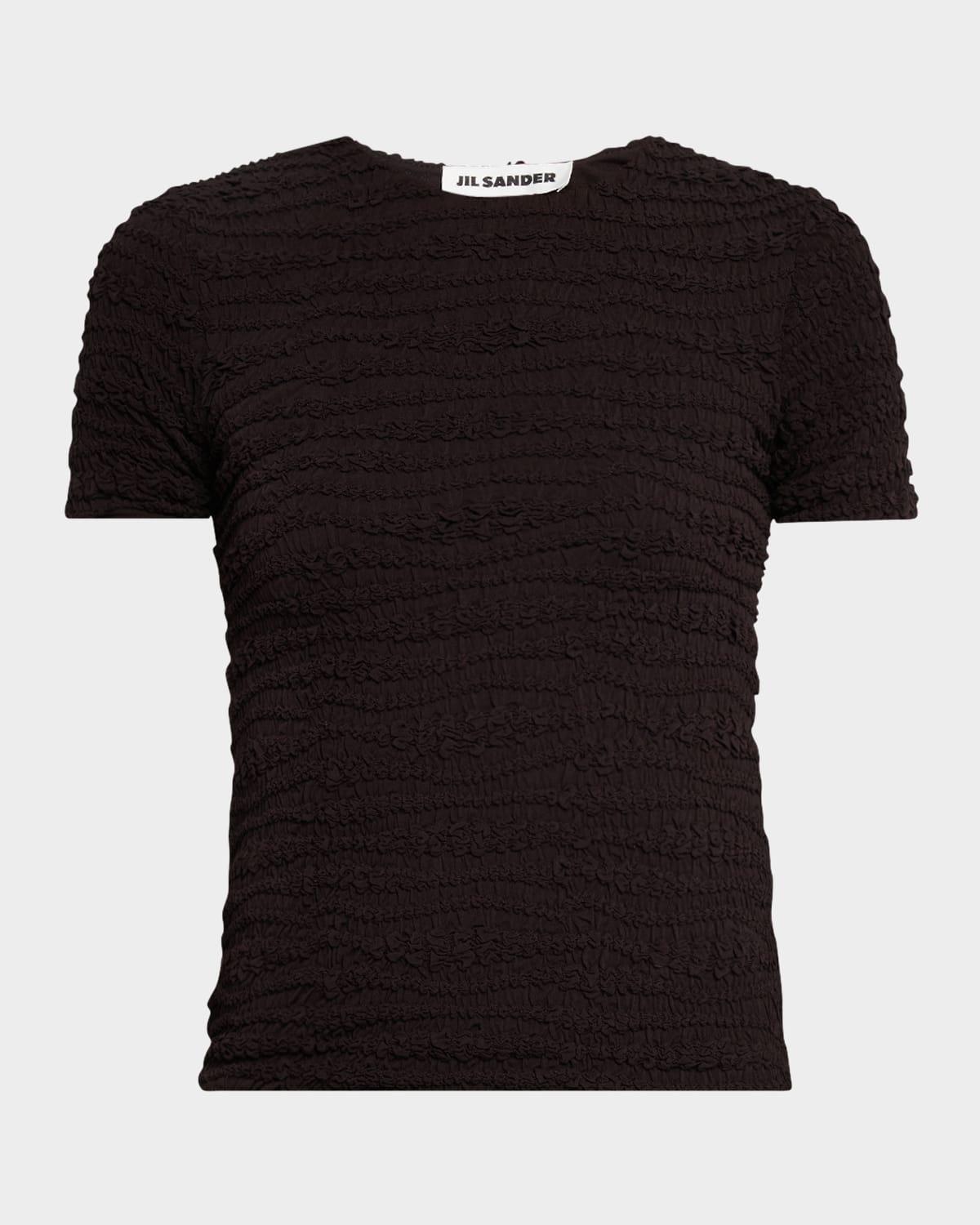 smocked crepe viscose jersey t-shirt