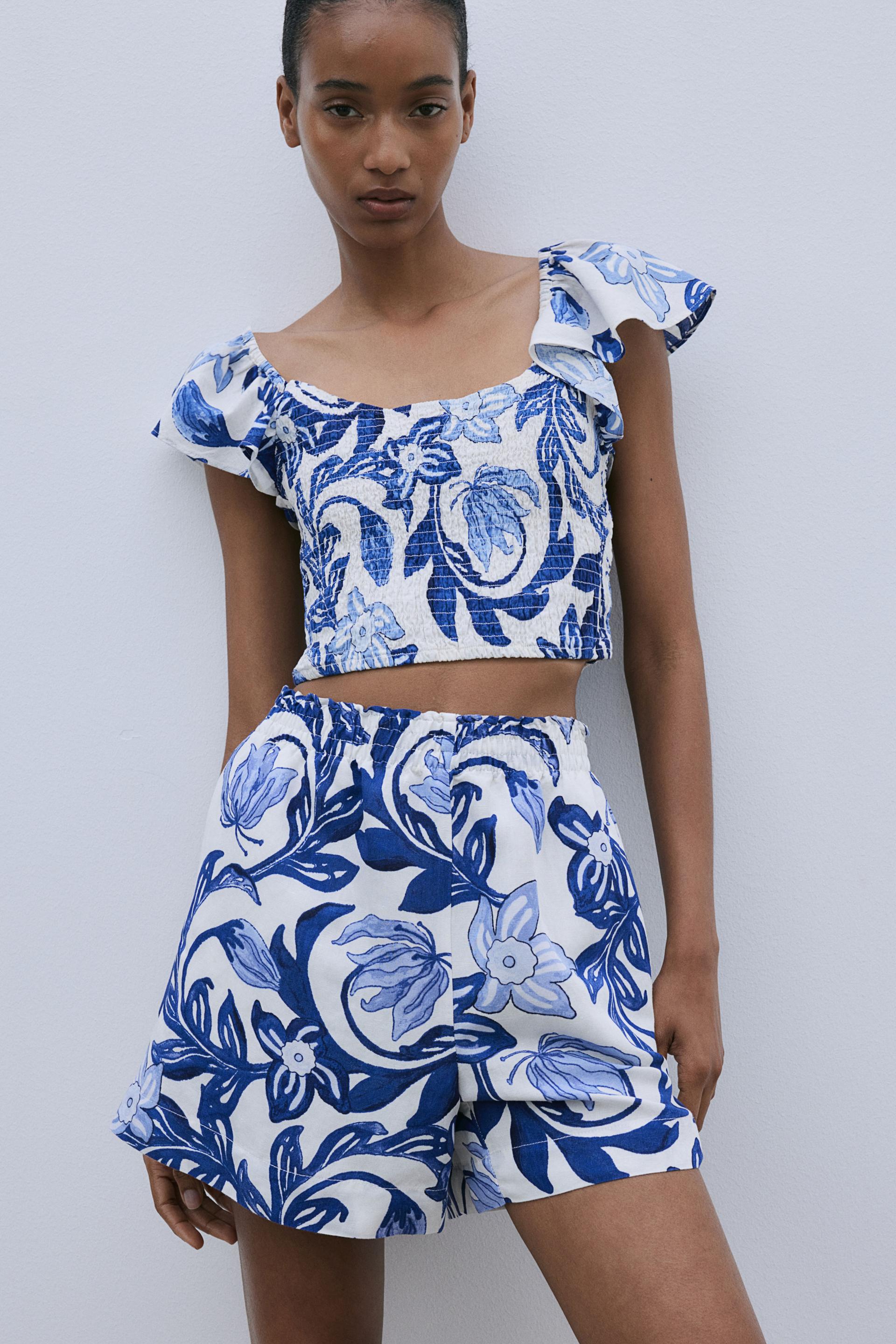 smocked crop top