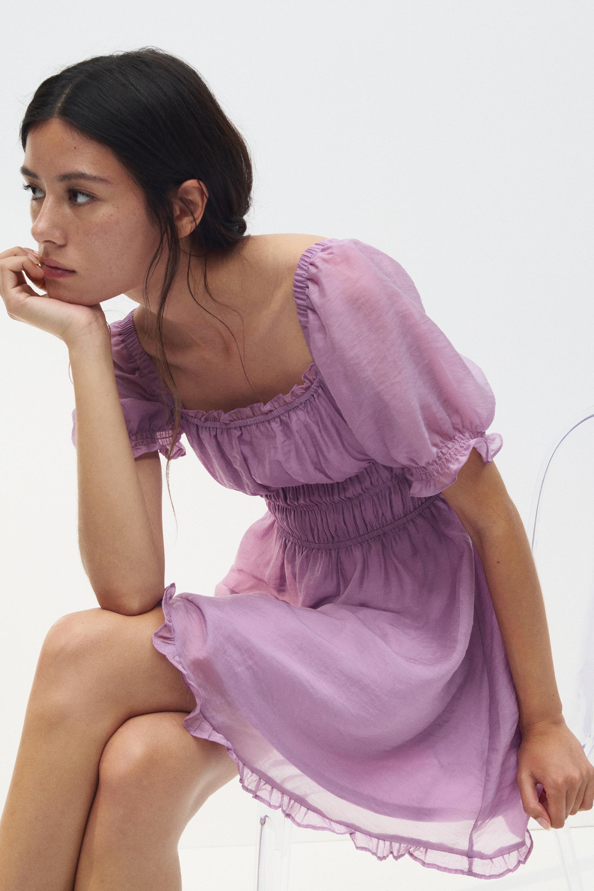 smocked-detail dress