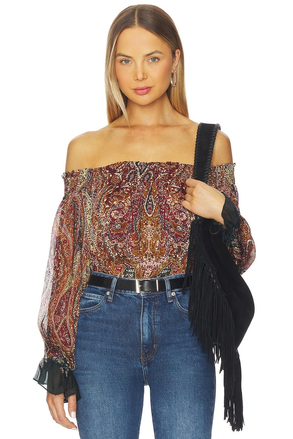 smocked detailed off shoudler top