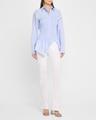 smocked long-sleeve shirt