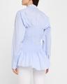 smocked long-sleeve shirt