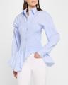 smocked long-sleeve shirt