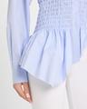 smocked long-sleeve shirt