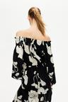 smocked off-the-shoulder dress
