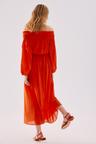 smocked off-the-shoulder dress