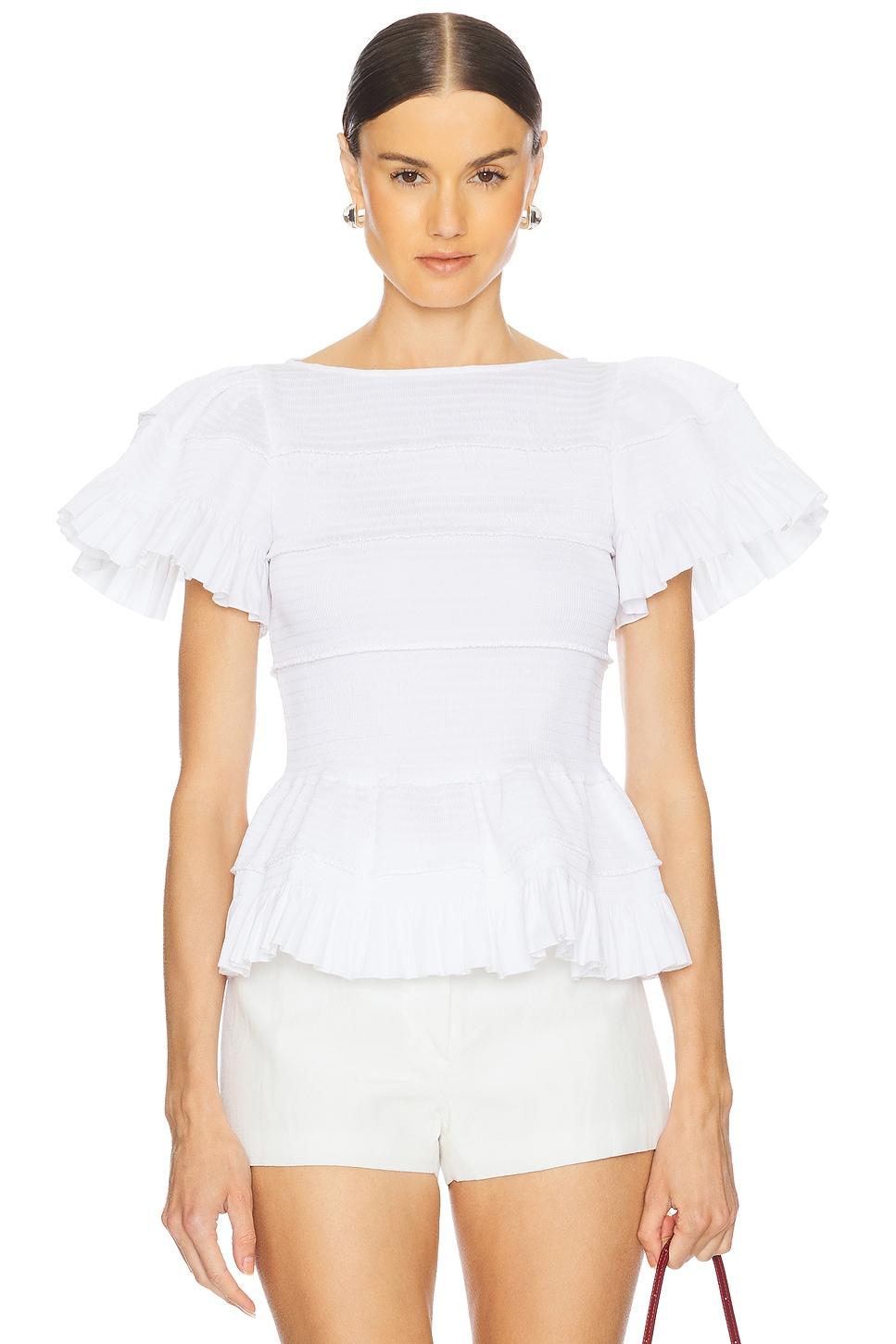 smocked peplum top