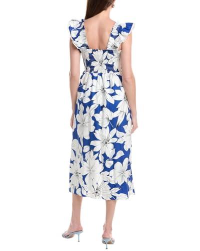 smocked ruffle slv tiered midi