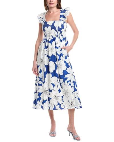 smocked ruffle slv tiered midi
