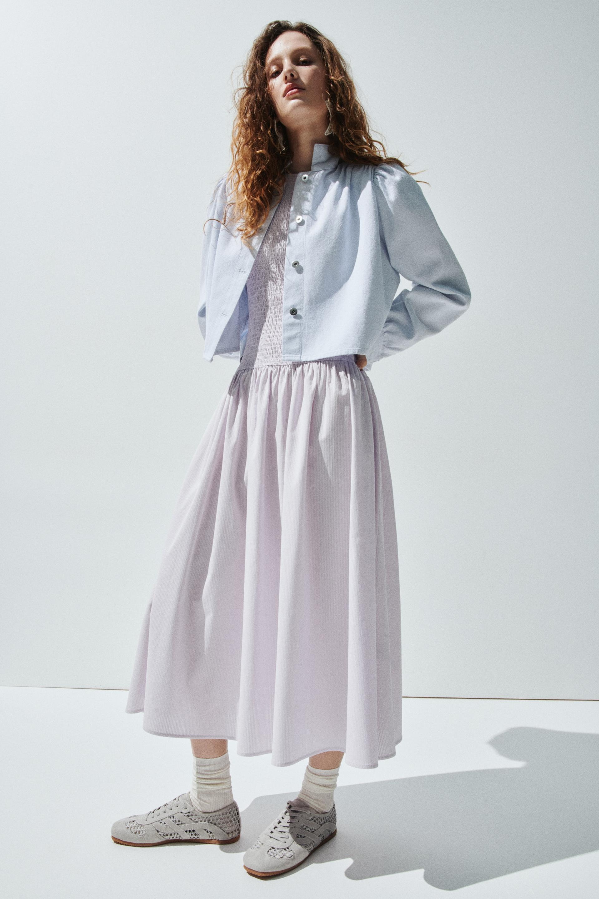 smocked seersucker dress