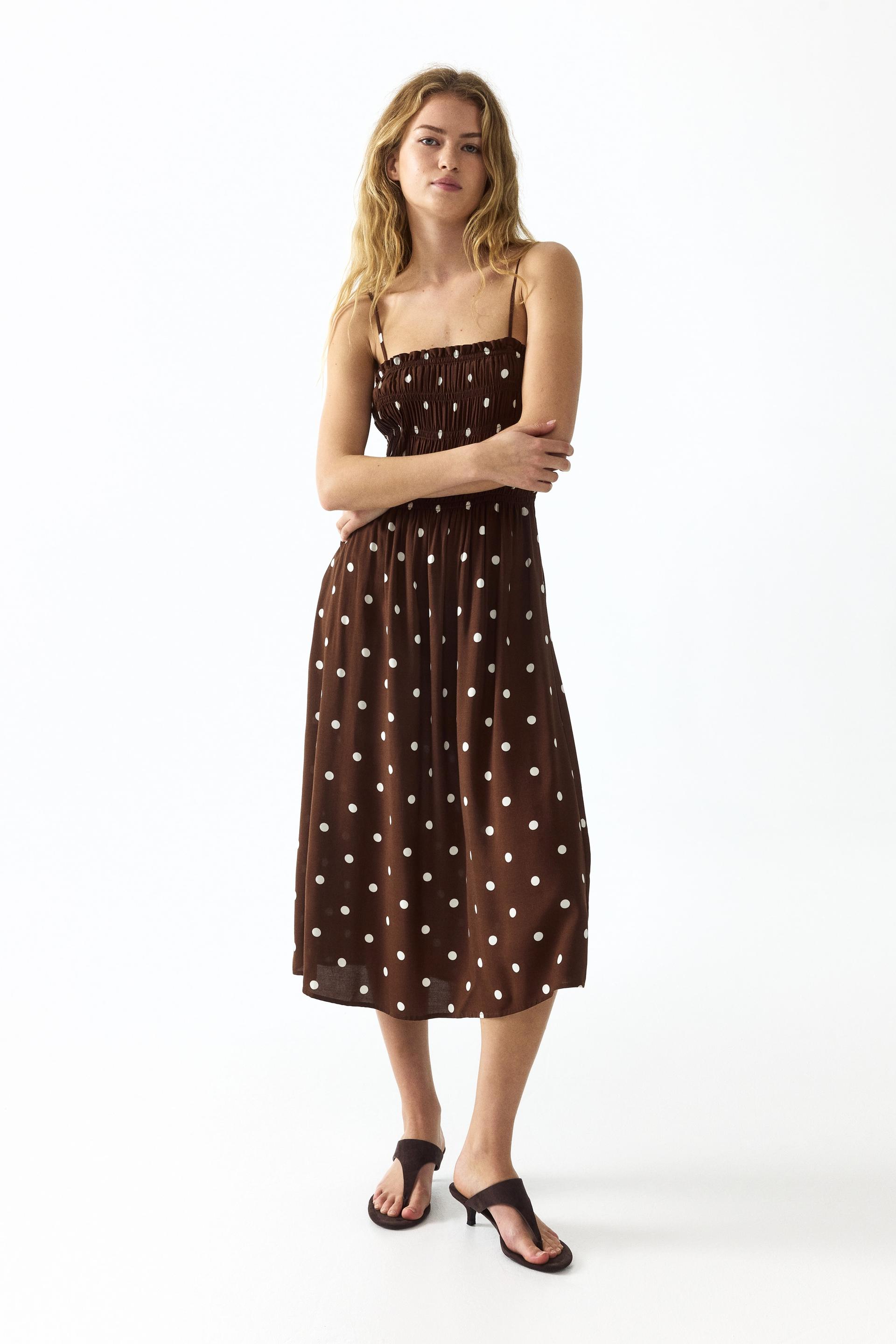 smocked strappy dress