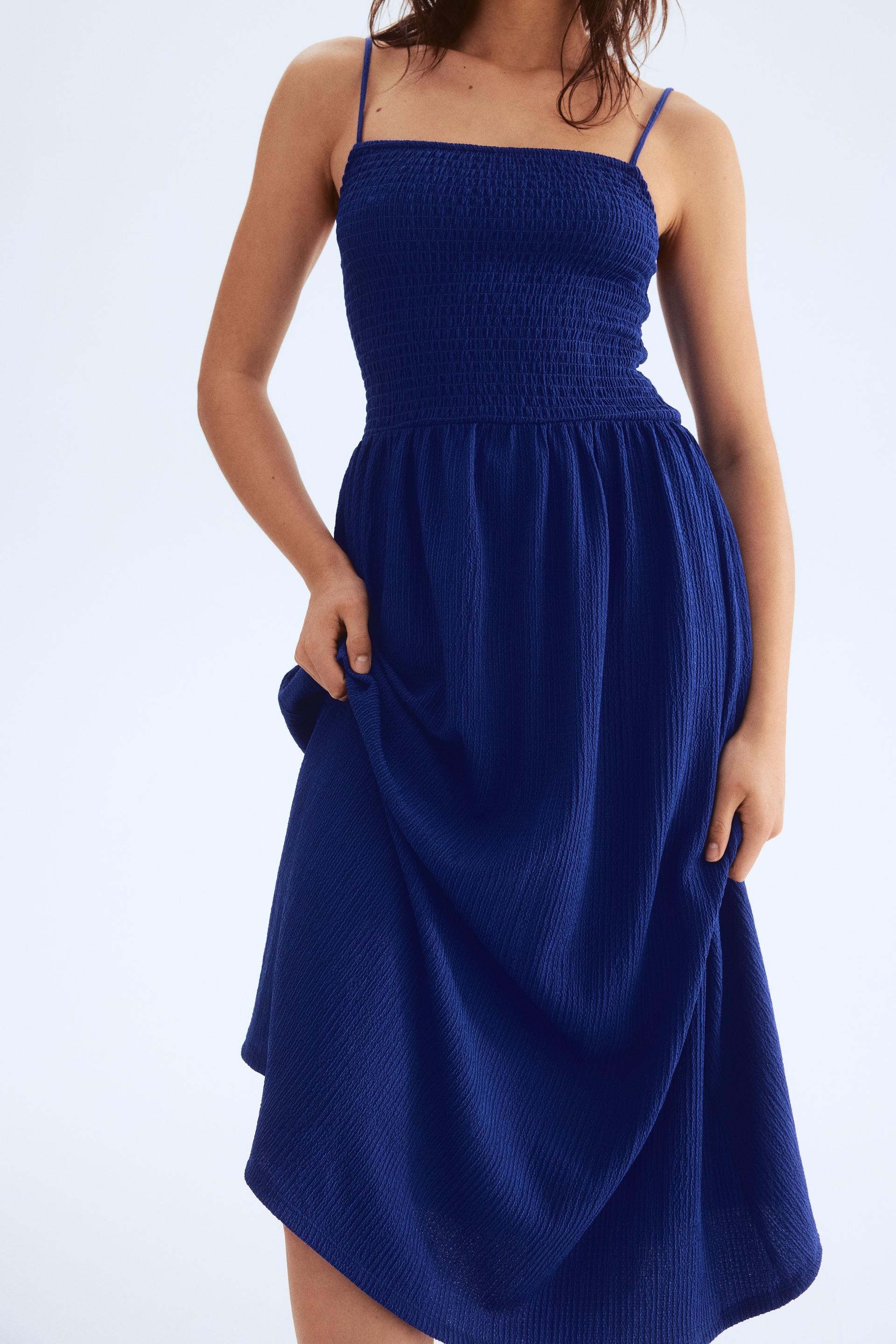 smocked strappy dress