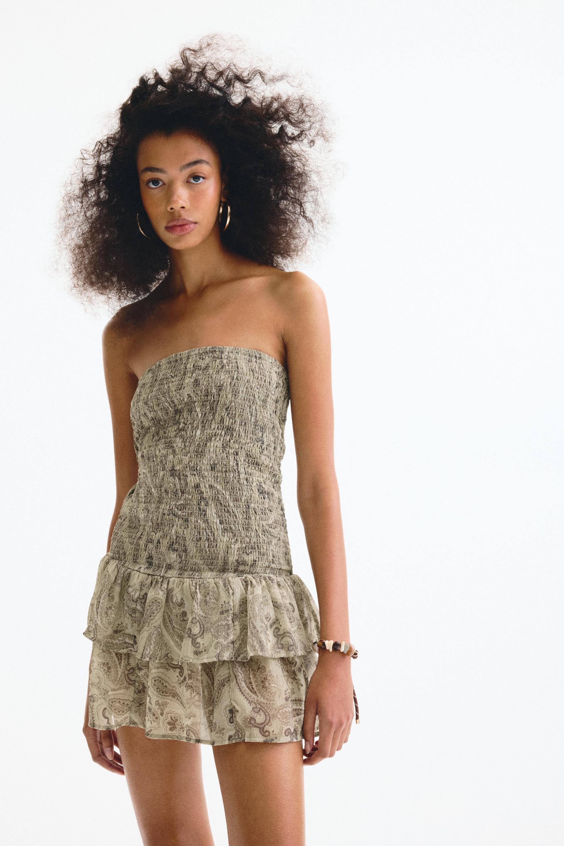 smocked tiered dress