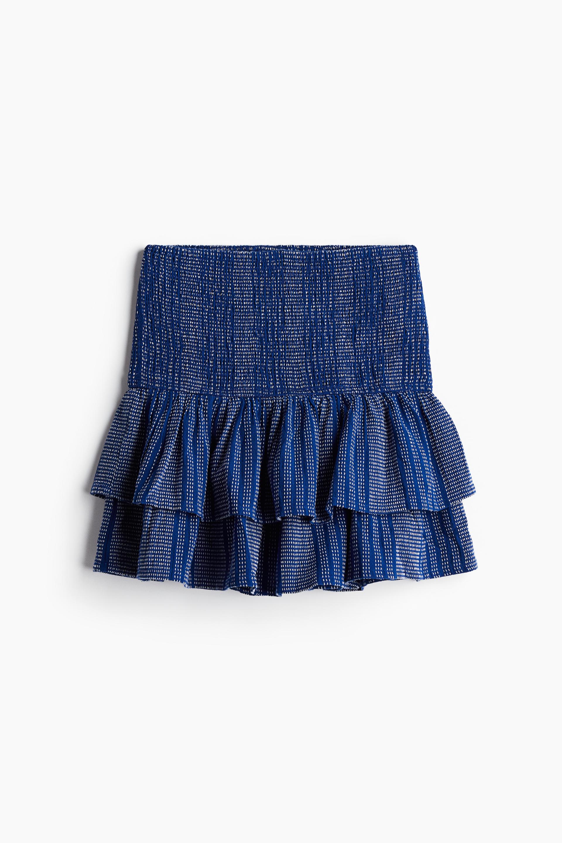smocked-waist tiered skirt