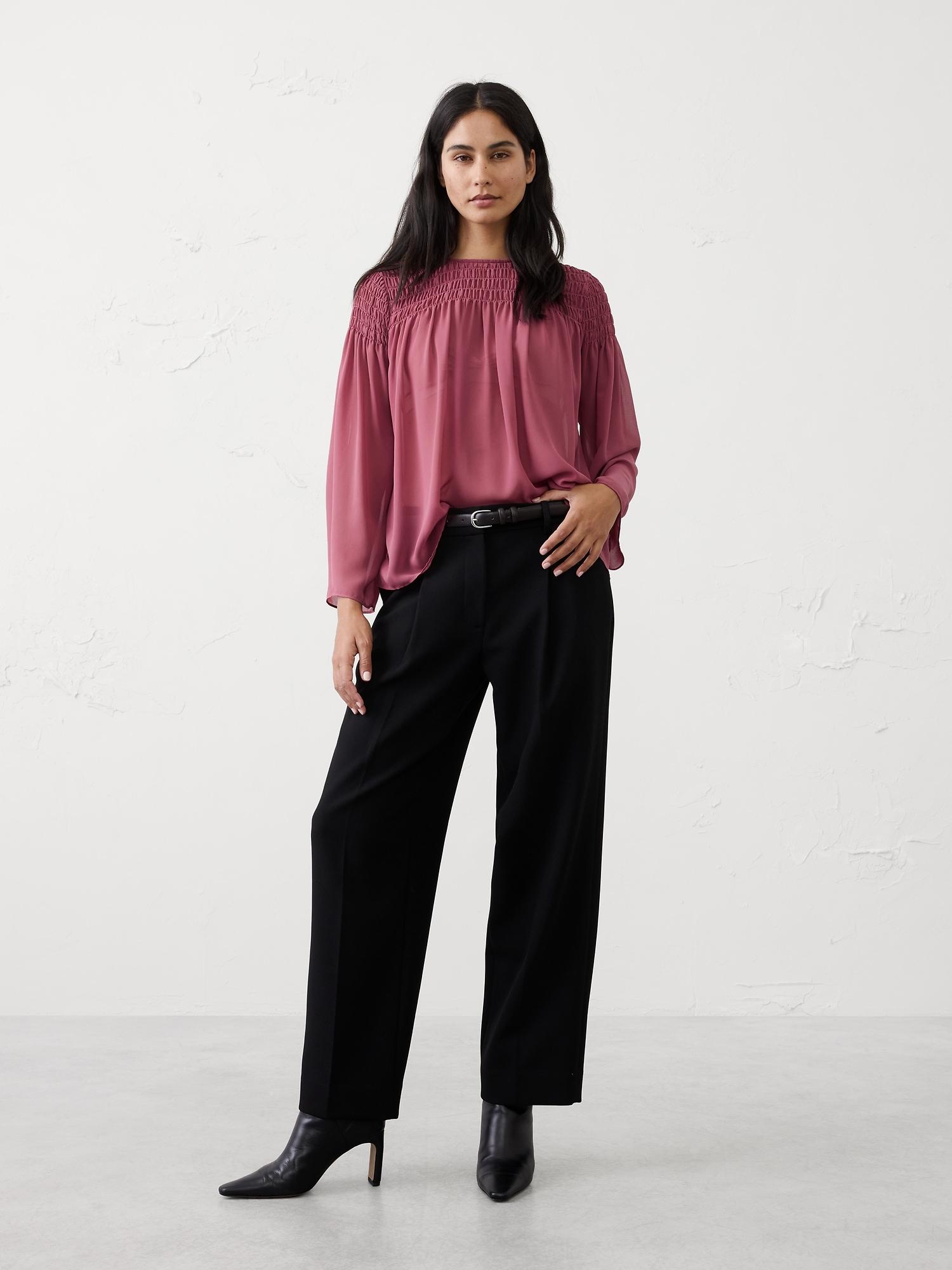 smocked yoke blouse